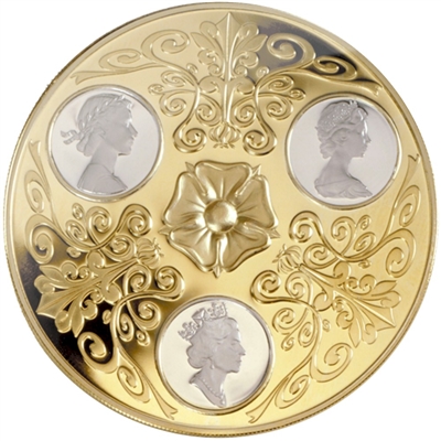 2002 Canada $300 14k Triple Cameo Portraits of Queen Elizabeth II Gold