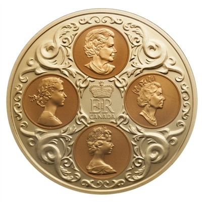 2004 Canada $300 14K Queen Elizabeth II Quadruple Cameo Portraits Gold