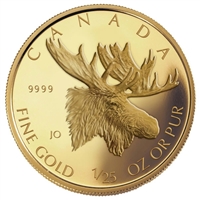 2004 Canada 50-cent Moose 1/25oz. Pure Gold (TAX Exempt) Lightly Scratched Capsule