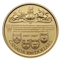 2007 Canada $100 140th Anniversary of the Dominion of Canada 14K Gold