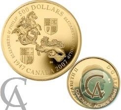 2007 Canada $500 Queen's 60th Anniversary 5oz. Gold Coin (TAX Exempt)