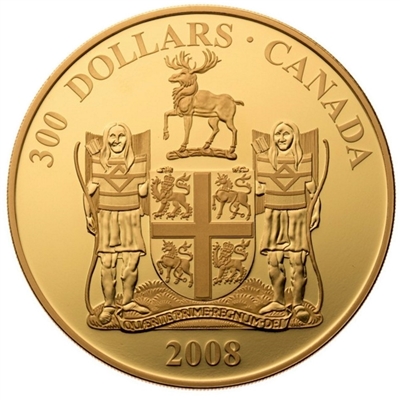 2008 Canada $300 14K Newfoundland and Labrador Coat of Arms Gold (missing sleeve)