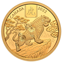 2022 Canada $100 Lunar Year of the Tiger 1/2oz. Pure Gold Coin (No Tax)