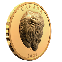 2021 Canada $250 Bold Bison Extraordinarily High Relief Pure Gold Coin (No Tax)