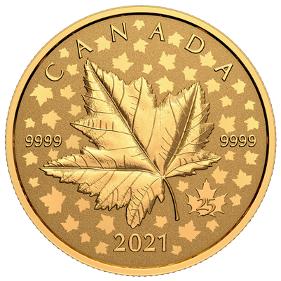 2021 Canada $200 Maple Leaf Celebration Piedfort Pure Gold (No Tax)