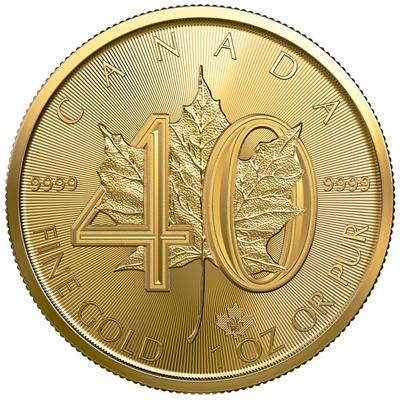 2019 Canada $50 40th Anniversary of the Gold Maple Leaf .999 Fine Gold (No Tax)