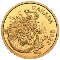 2022 Canada $8 Earth Dragon Pure Gold Coin (No Tax)