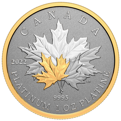 2022 Canada $300 Maple Leaf Forever Pure Platinum Coin (No Tax)