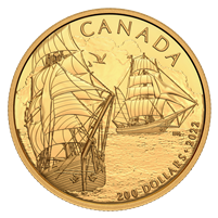 2022 Canada $200 Tall Ships: Brigantine Pure Gold (No Tax)
