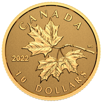 2022 Canada $10 Everlasting Maple Leaf 1/20oz. Pure Gold Coin (No Tax)