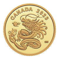 2023 Canada $8 Heavenly Dragon  1/20oz Pure Gold Coin (No Tax)
