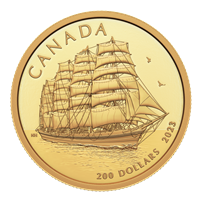 2023 Canada $200 Tall Ships: Full-Rigged Ship Pure Gold (No Tax)