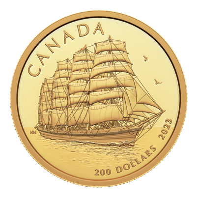 2023 Canada $200 Tall Ships: Full-Rigged Ship Pure Gold (No Tax)