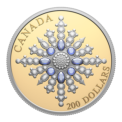(Pre-Order) 2024 Canada $20 Sapphire Jubilee Snowflake Brooch Fine Gold Coin