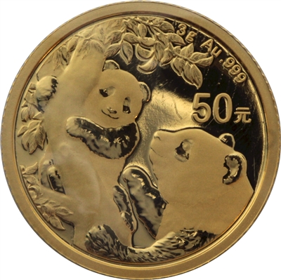 2021 50Y China Panda 3 gram .999 Fine Gold (No Tax)