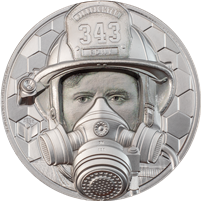2021 Cook Islands $250 Real Heroes - Firefighter 1oz .9995 Platinum (No Tax) Cap. scr.