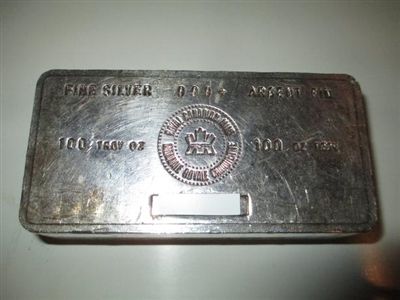 Vintage Style 100oz. RCM .999 Silver Bar (No TAX) *No Credit Cards/Paypal