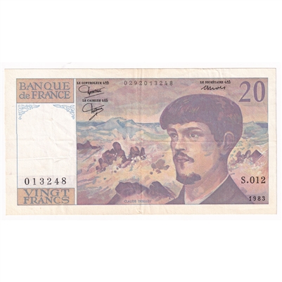 France 1983 20 Francs Note, Pick #151a, EF 