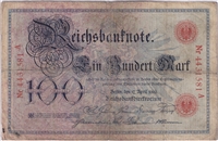 Germany 1903 100 Mark Note, Pick #22, VG (holes) (L)