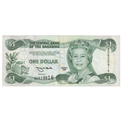 Bahamas 1996 1 Dollar Note, Pick #57a, AU
