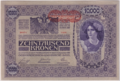 Austria Note 1918 10,000 Kronen UNC (L)