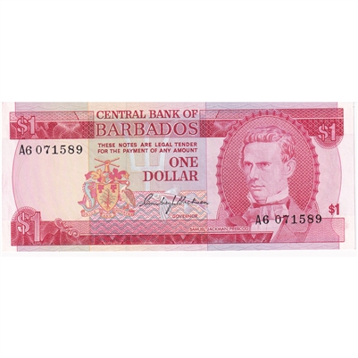 Barbados Note 1973 1 Dollar, UNC