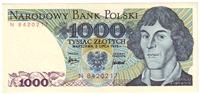 Poland 1975 1,000 Zlotych Note, Pick #146a, AU 