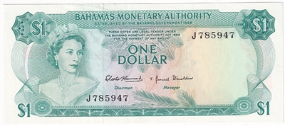 Bahamas 1968 1 Dollar Note, Pick #27a, EF-AU 