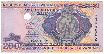 Vanuatu 1995 200 Vatu Note, Pick #8a, UNC 