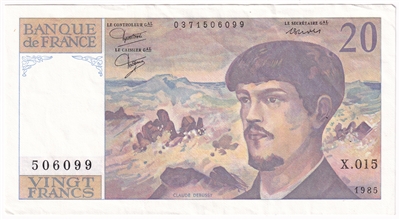 France 1985 20 Francs Note, Pick #151a, AU