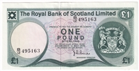 Scotland 1976 1 Pound Note, SC815, AU 