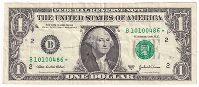 USA 2003A $1 Note, KL#4667*, New York Star, VF