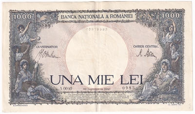 Romania Note Pick #52a 1000 Lei EF-AU (L)