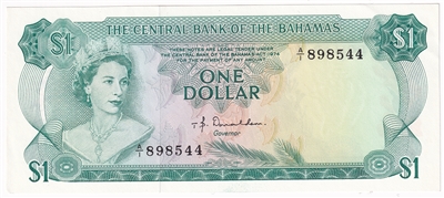 Bahamas 1974 1 Dollar Note, Pick #35a Donaldson, AU-UNC 
