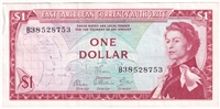 East Caribbean States 1965 1 Dollar Note, Pick #13d, Signature 6, AU 