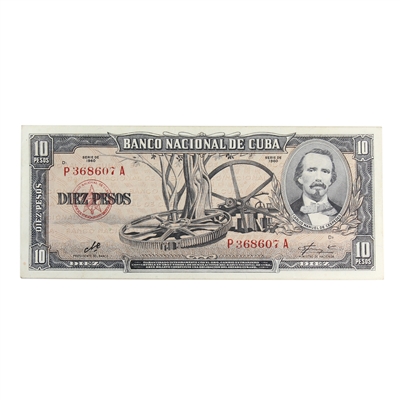 Cuba 1960 10 Peso Note, Pick #88c, EF-AU