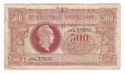 France Note 1944 500 Francs, F