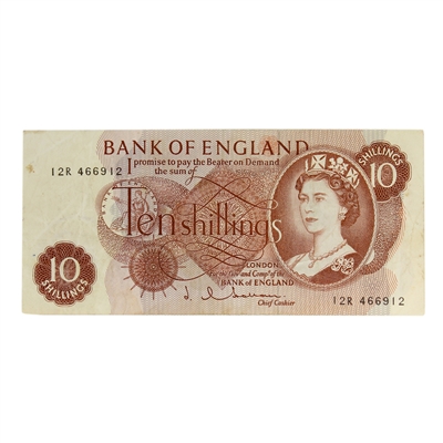 Great Britain 1963 10 Shilling Note, BE37d, __R, VF