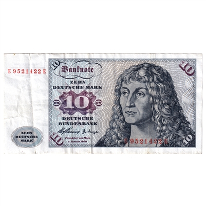 Germany 1960 10 Deutsche Mark Note, Pick #19a, VF 