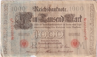 Germany 1910 1,000 Mark Note, Pick #44b, VF (Damaged) (L)