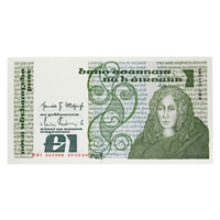 Ireland 1984 1 Pound Note, E138, AU