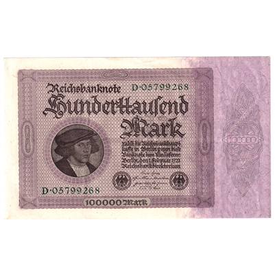 Germany 1923 100,000 Mark Note, EF 