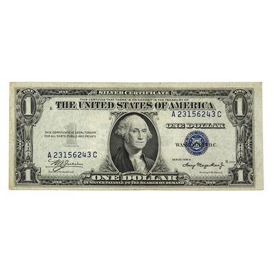USA 1935A $1 Note, FR #1608, Julian-Morgenthau, Silver Certificate, VF