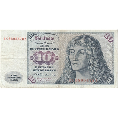 Germany 1970 10 Deutsche Mark Note, VF 