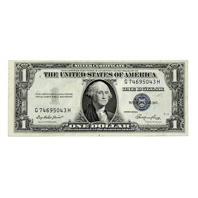 USA 1935E $1 Note, FR #1614, Priest-Humphrey, Silver Certificate, EF