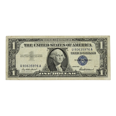 USA 1957 $1 Note, FR #1619, Priest-Anderson, Silver Certificate, VF