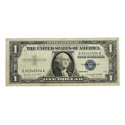 USA 1957A $1 Note, FR #1620, Smith-Dillon, Silver Certificate, F