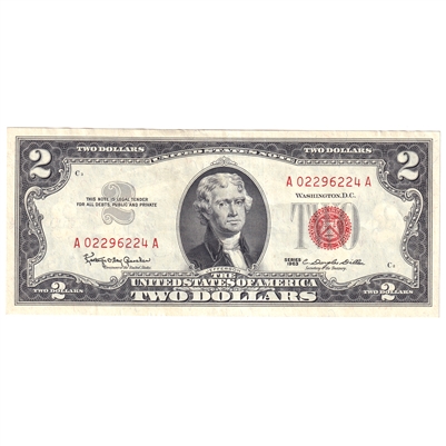 USA 1963 $2 Note, FR #1513, Granahan-Dillon, AU-UNC