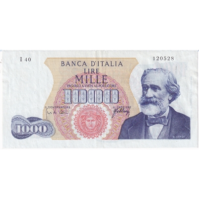 Italy Note 1966 1000 Lire, EF-AU