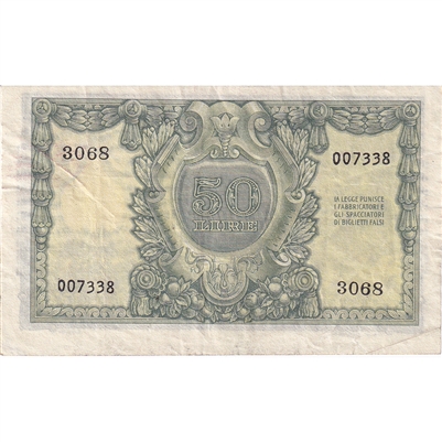 Italy Note 1951 50 Lire, VF